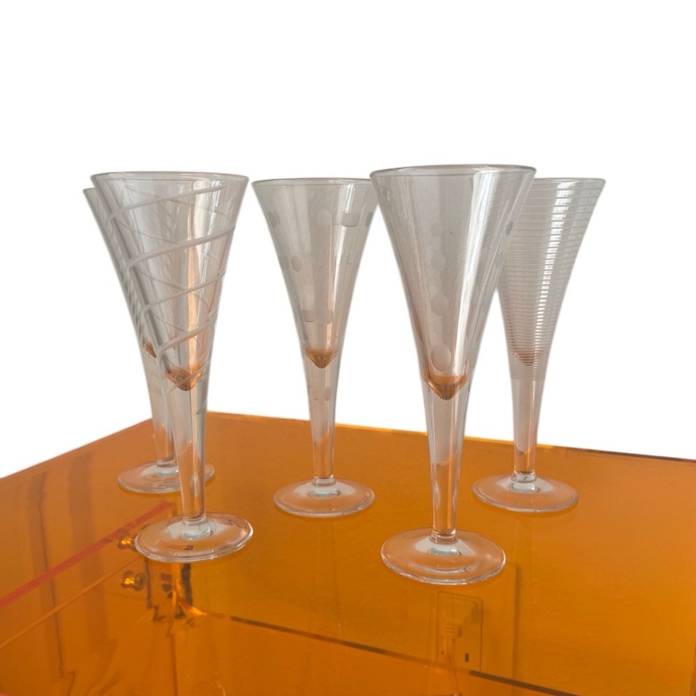 Mikasa Crystal Etched Stemmed Shot Glasses (5)